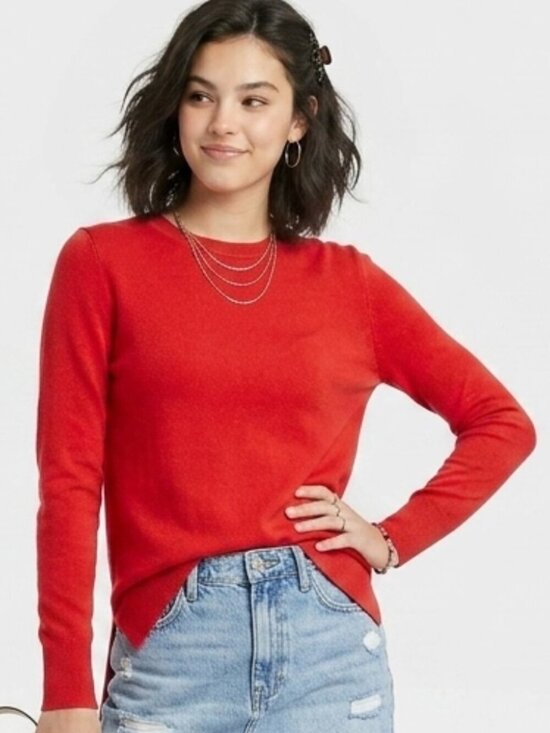 Banana Republic Sweaters - BANANA REPUBLIC Merino Wool Crew Neck Sweater Red Small